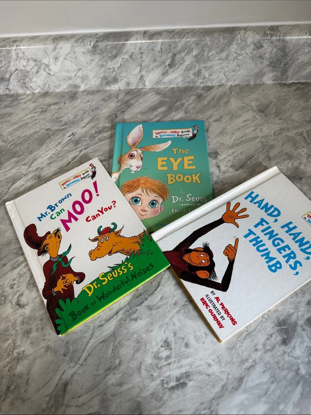 Dr. Seuss Beginner Books Hardcover Lot of 3 Eye Book Mr. Brown Can Moo Hand Hand